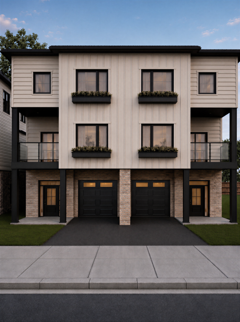 Cedar Vale Towns exterior render, Block K